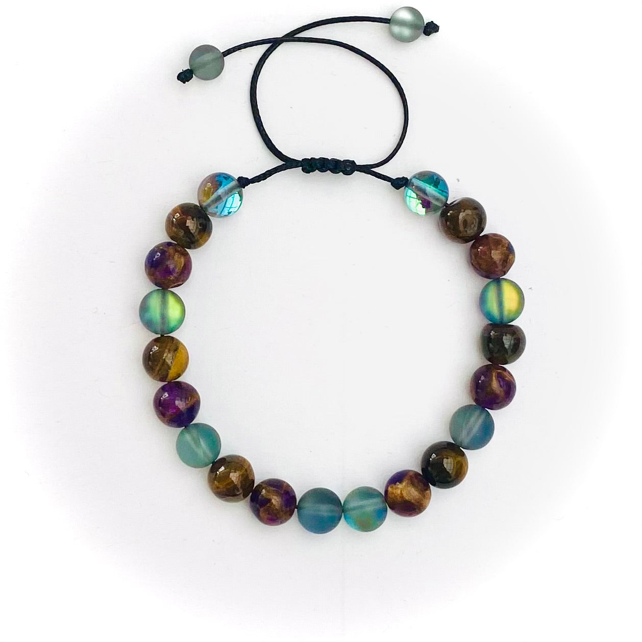 Pulsera cuarzo electrificado y ojo de tigre