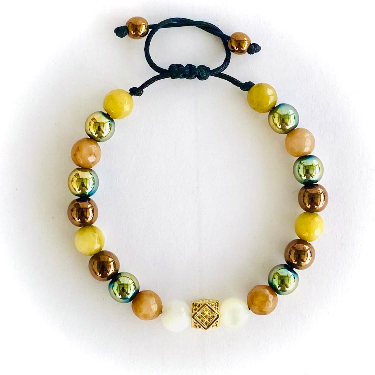 Pulsera piedra luna, acerina y agata
