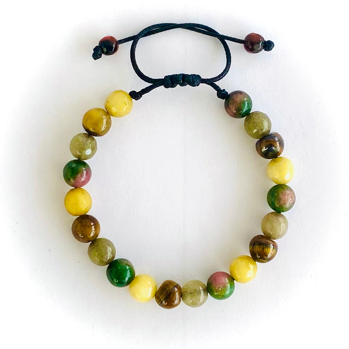 Pulsera agata, ojo de tigre y jade
