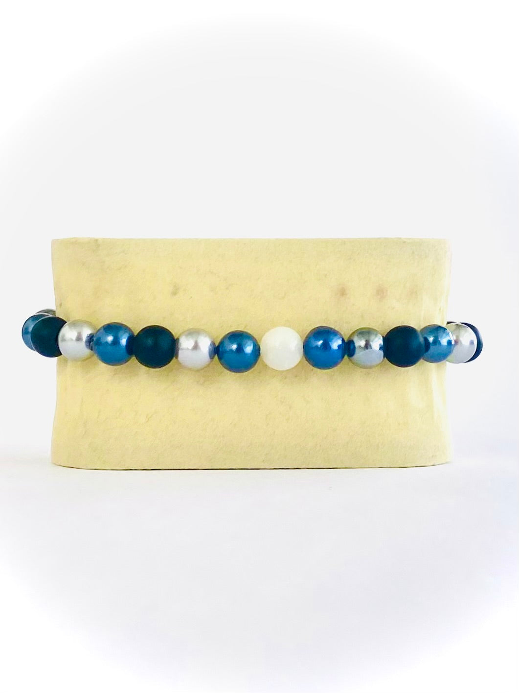Pulsera madre perla, Onix y piedra luna