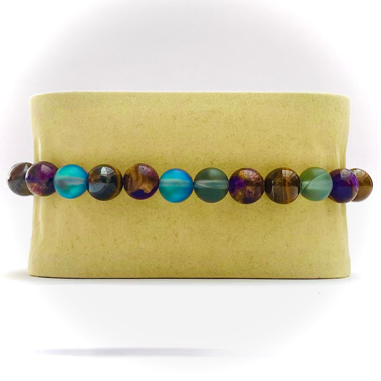 Pulsera cuarzo electrificado y ojo de tigre