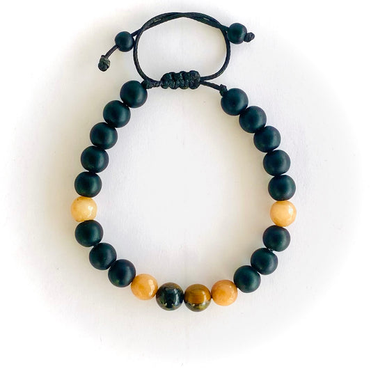 Pulsera onix, agata y ojo de tigre