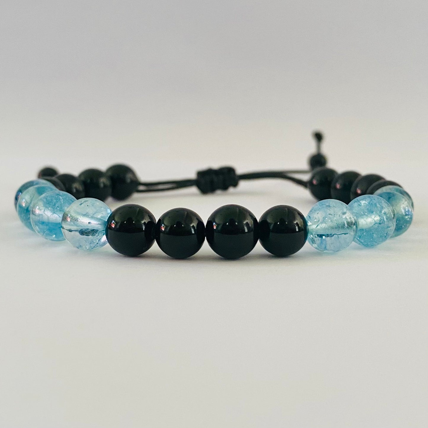 Pulsera Topacio y obsidiana