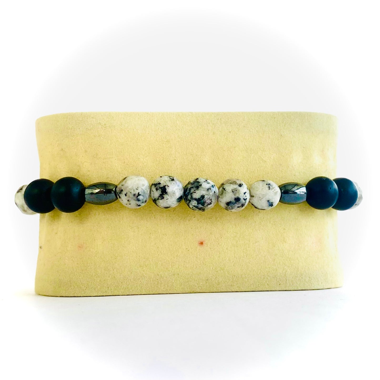 Pulsera agata, onix, acerina y cuarzo turmalinado