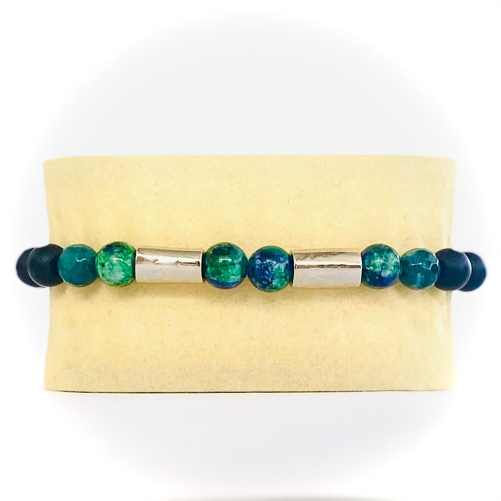 Pulsera onix, agata y espectrolita