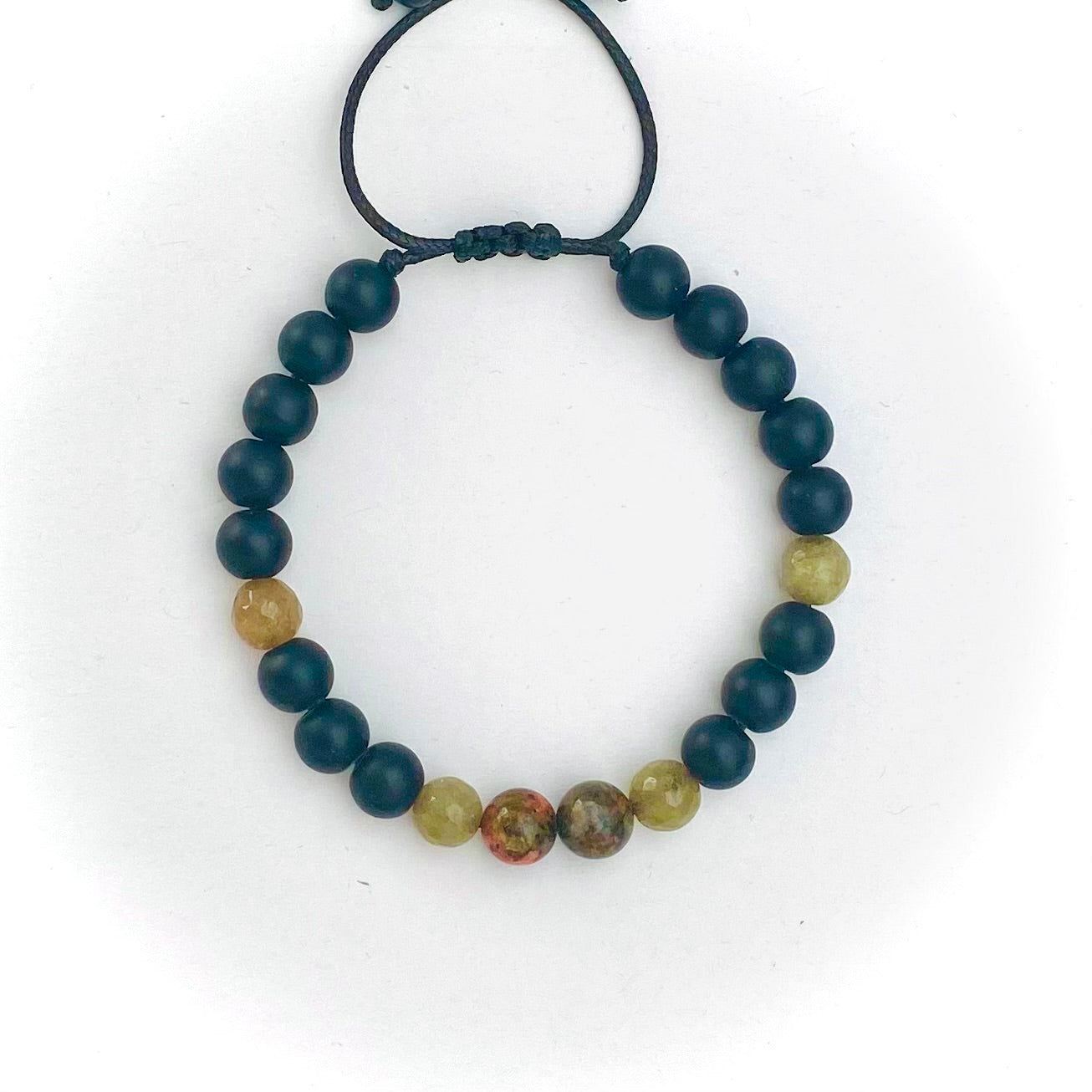 Pulsera onix, agata y unakita