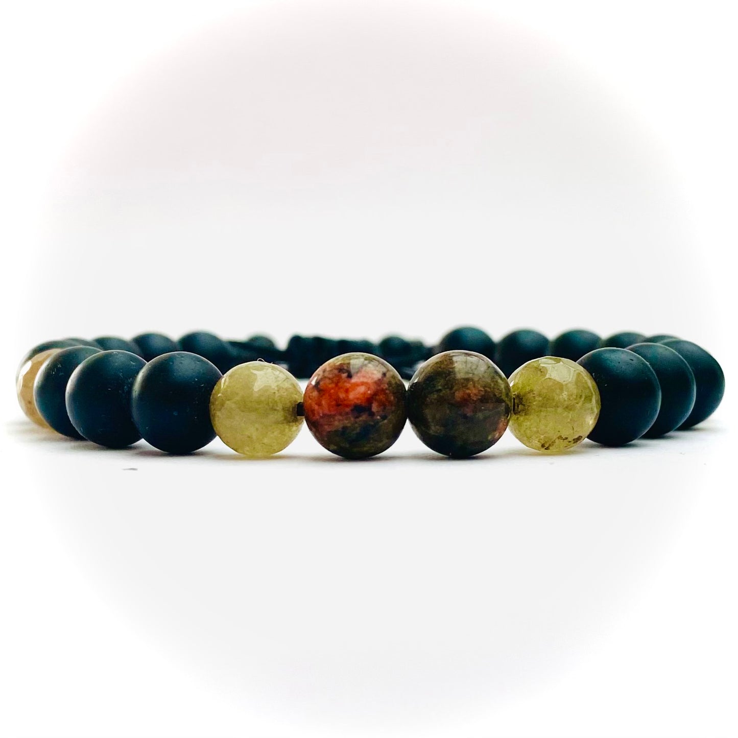 Pulsera onix, agata y unakita
