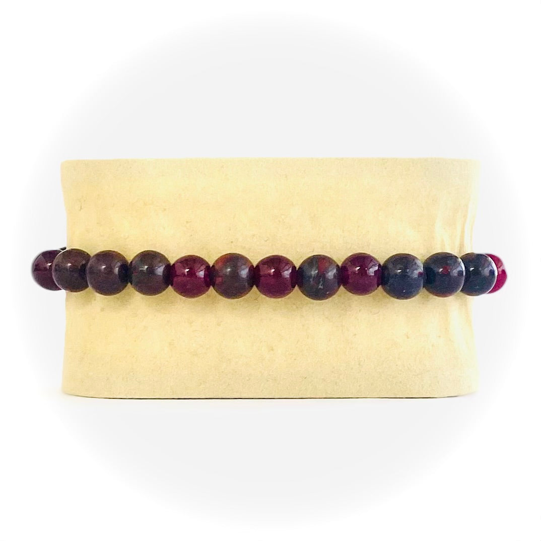 Pulsera jaspe rojo y agata