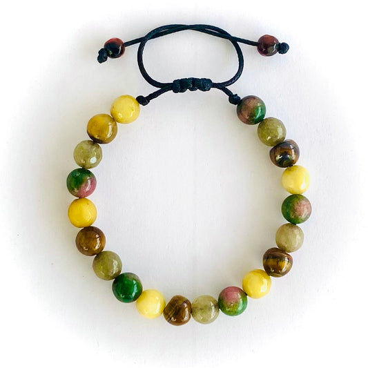 Pulsera agata, ojo de tigre y jade