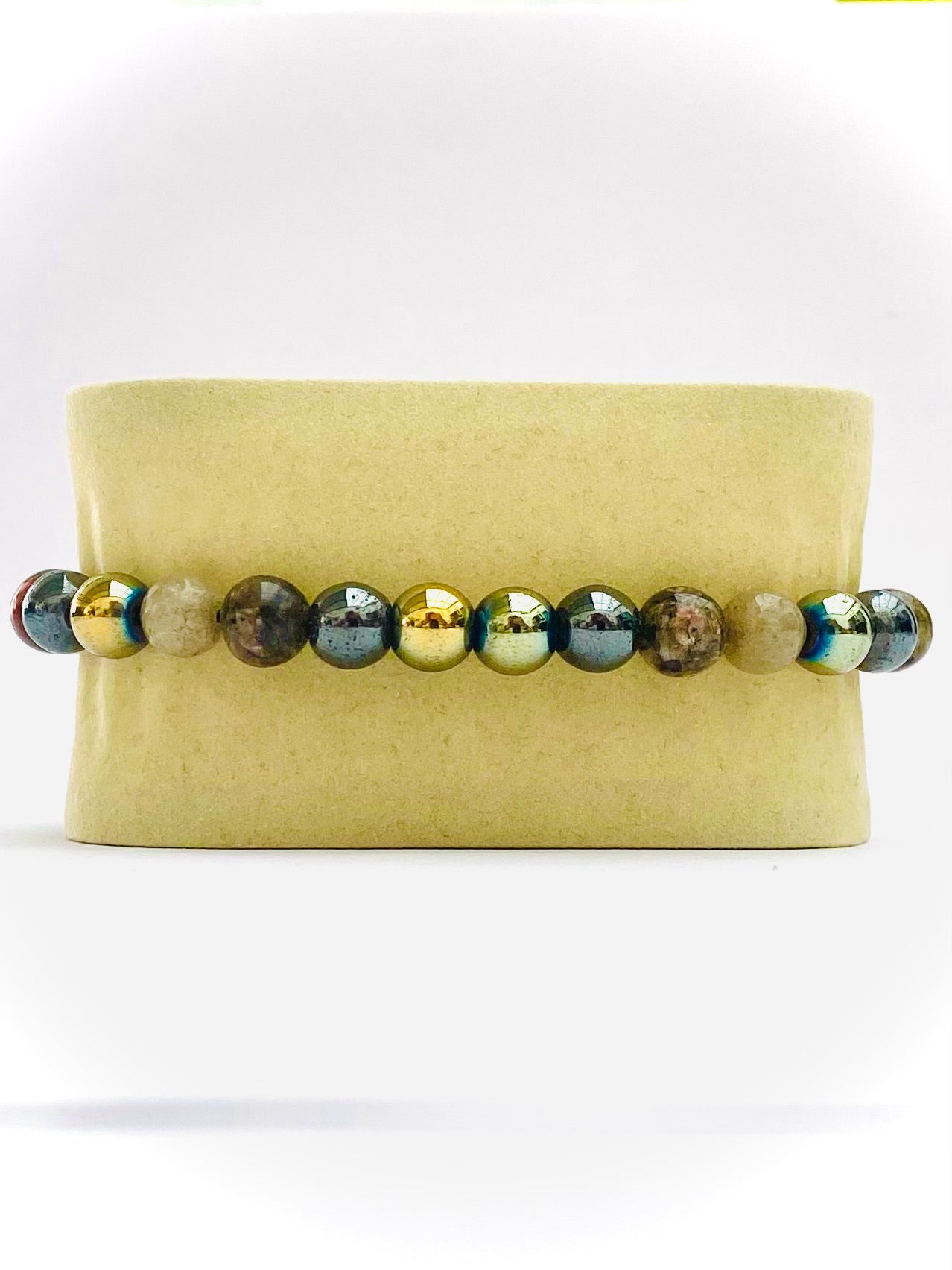 Pulsera acerina, agata y unakita