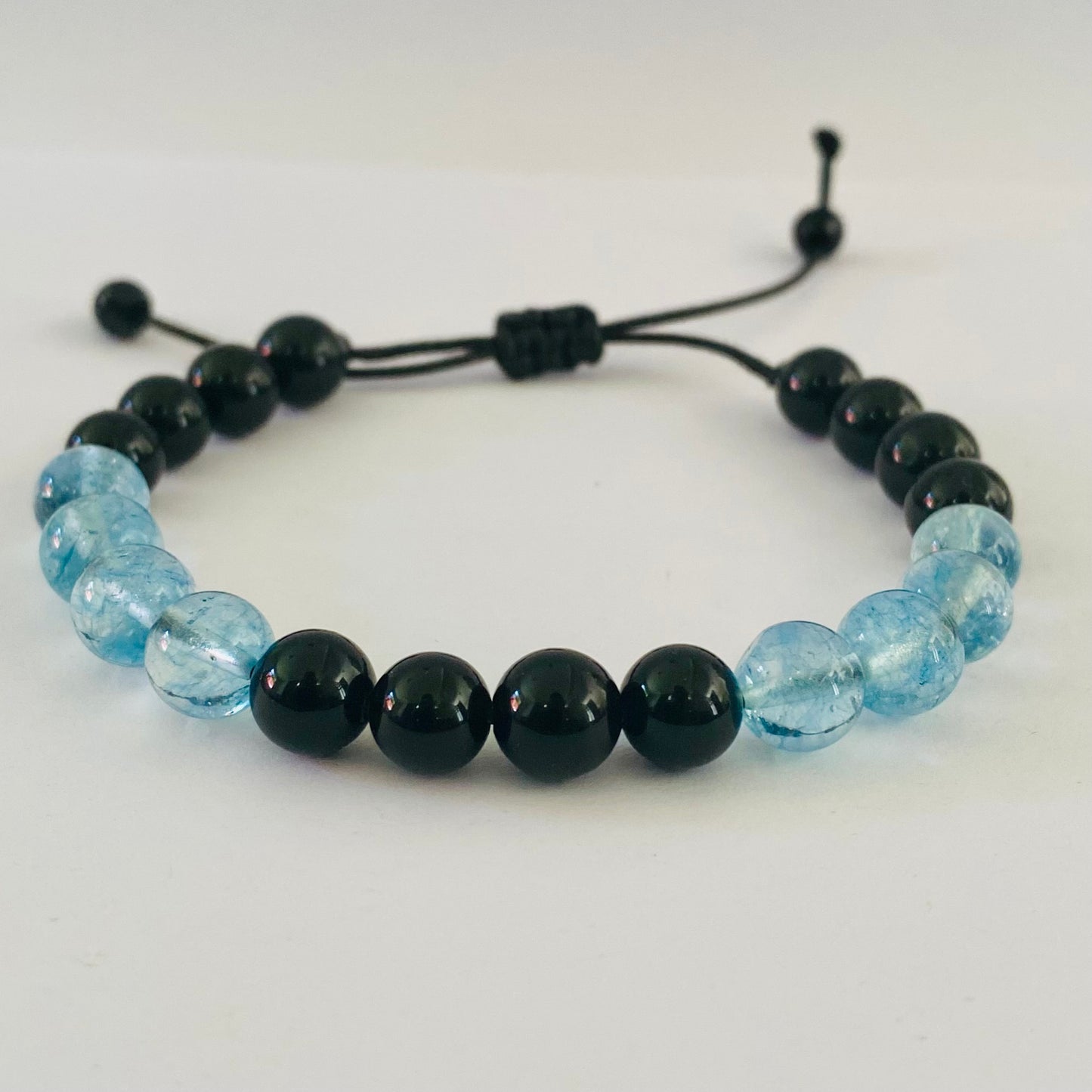 Pulsera Topacio y obsidiana