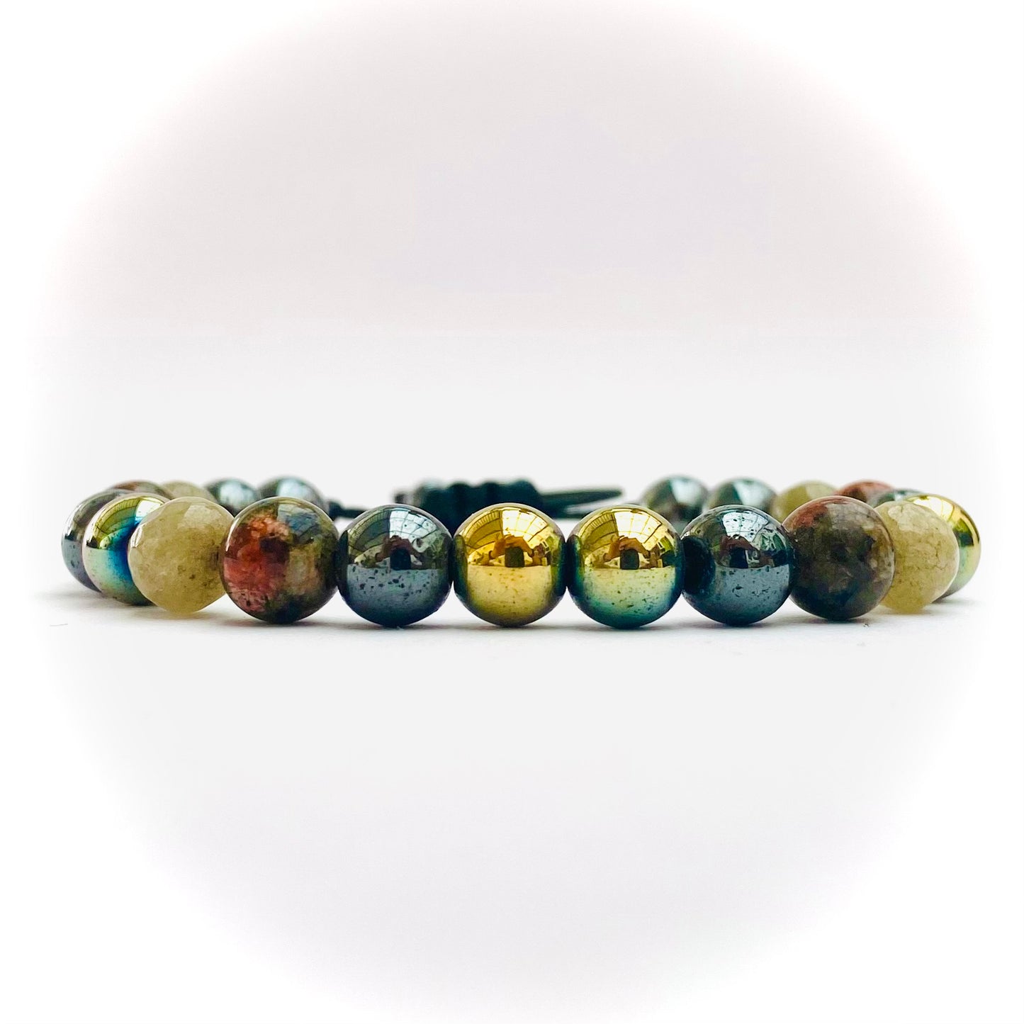 Pulsera acerina, agata y unakita