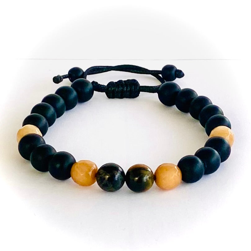 Pulsera onix, agata y ojo de tigre